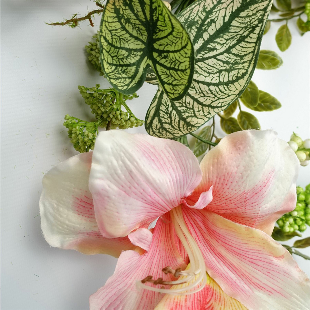 Leaf Trailing Pink Lily Hanging Artificial Garland 180cm Image 5