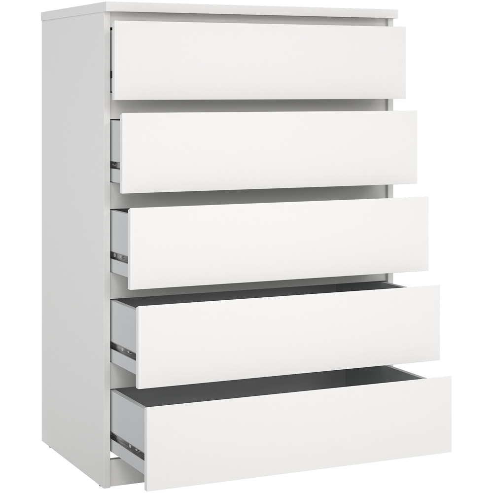 Florence Naia 5 Drawer White Chest of Drawers Image 5