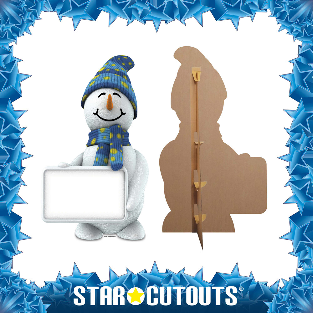 Star Cutouts Snowman with Sign Christmas Cardboard Cutout 6ft Image 3