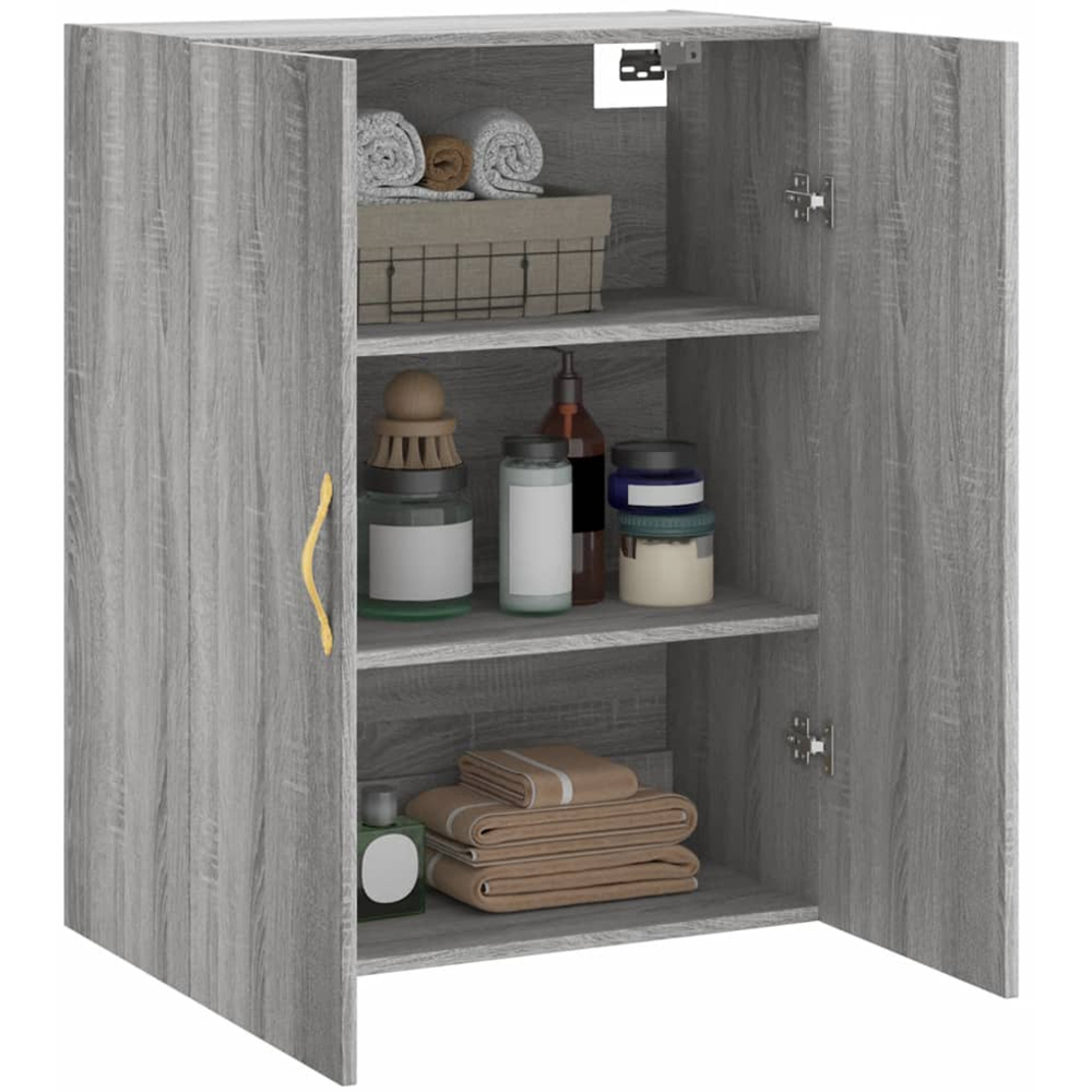 vidaXL 2 Door Grey Sonoma Wall Mounted Cabinet Image 5