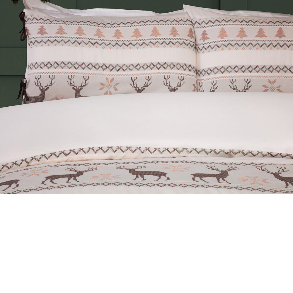 Winter Stags Duvet Set Natural Superking Image 3