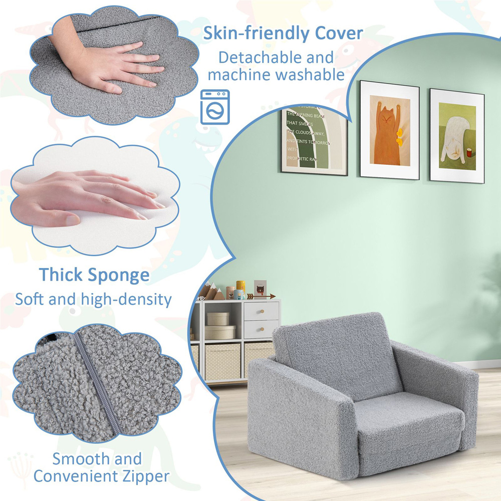 Costway Single Kids Sofa Bed Image 5