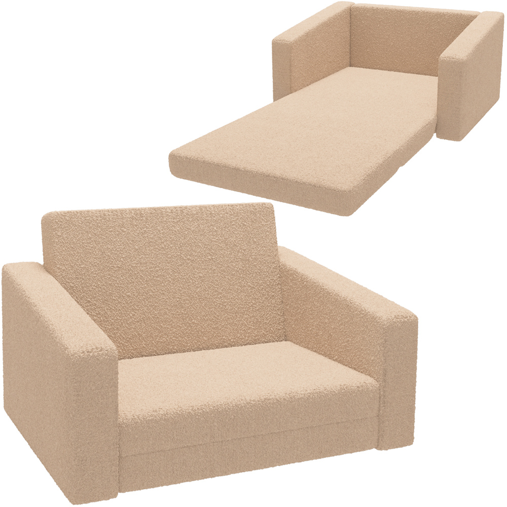 AIYAPLAY 2 in 1 Khaki Kids Recliner with Washable Cover Image 2