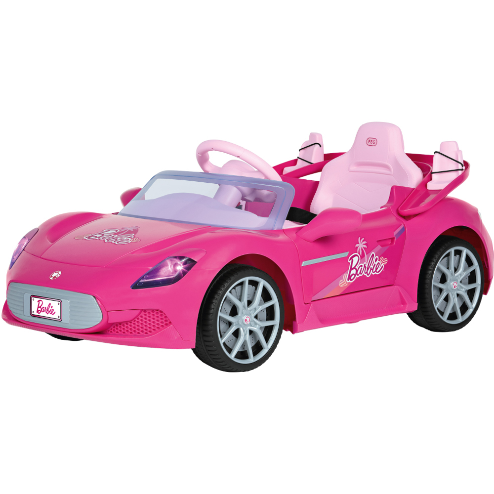 PEG Barbie Kids Electric Ride-On Car with Remote Control Pink 12V Image 1