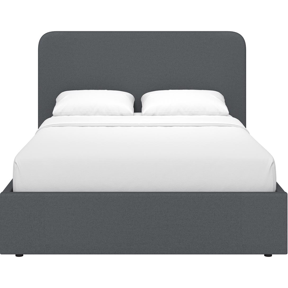 FWStyle Double Grey Upholstered Lift Up Ottoman Bed Frame Image 3