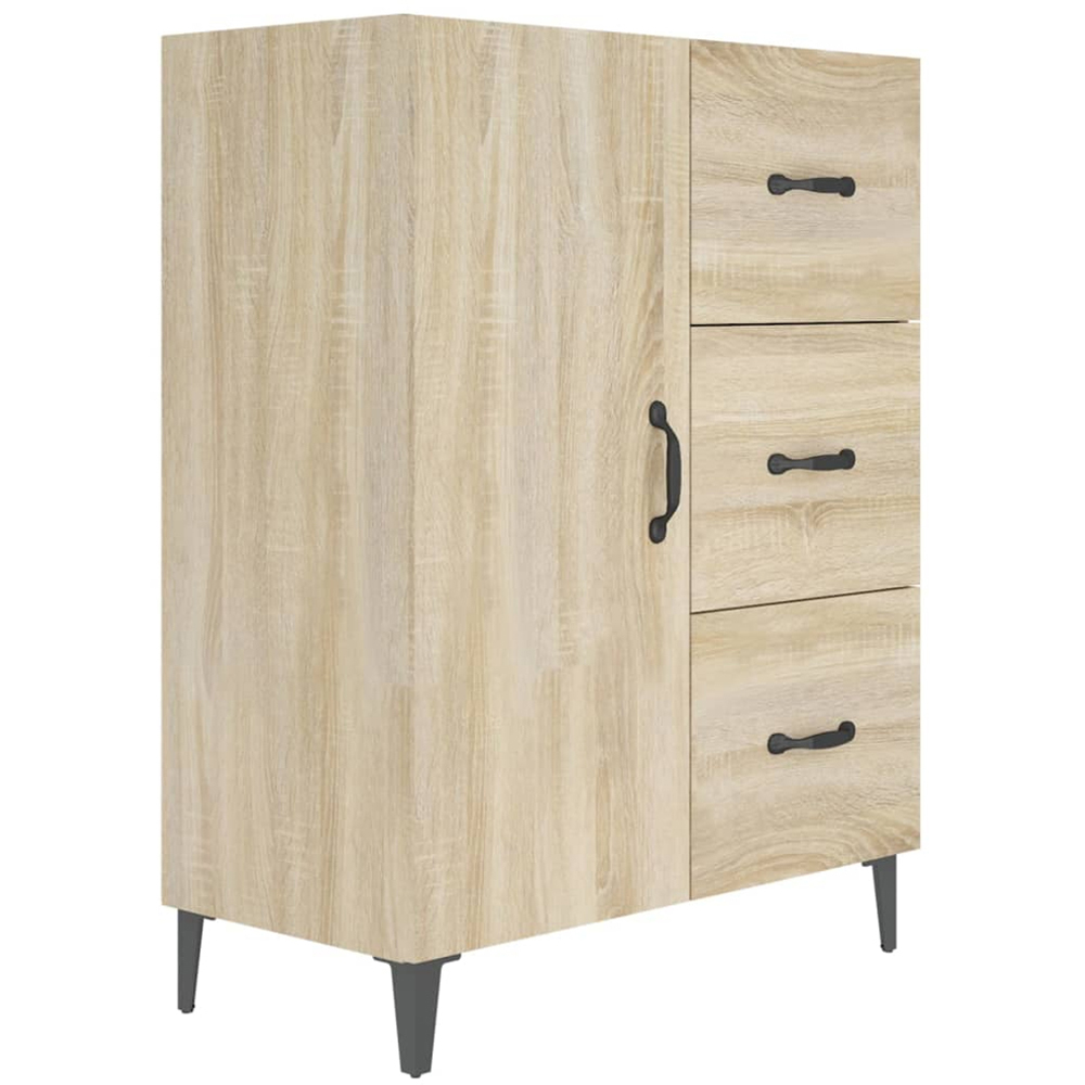vidaXL Single Door 3 Drawer Sonoma Oak Sideboard Image 2