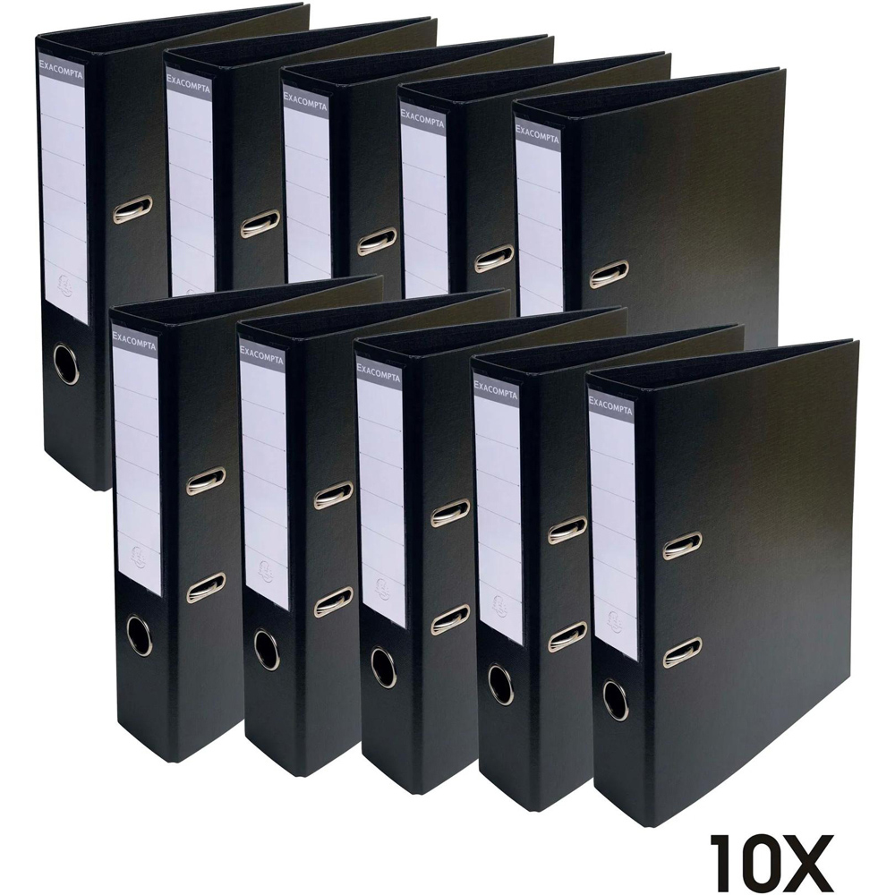 Exacompta PremTouch A4 Black PVC Lever Arch File 10 Pack Image 6