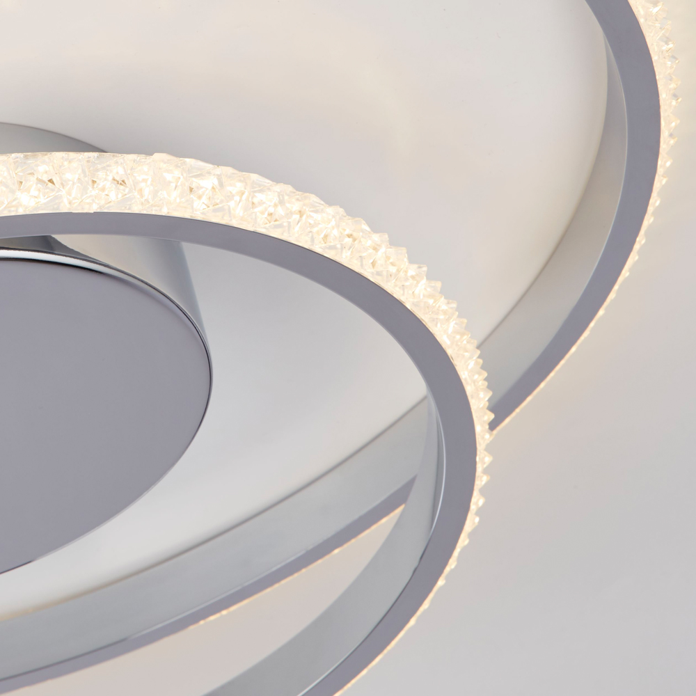 Lighting Collection Furness Chrome LED Ceiling Flush Light Image 4