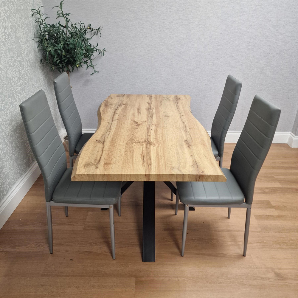 Kosy Koala 4 Seater Wooden Dining Set Grey Image 8