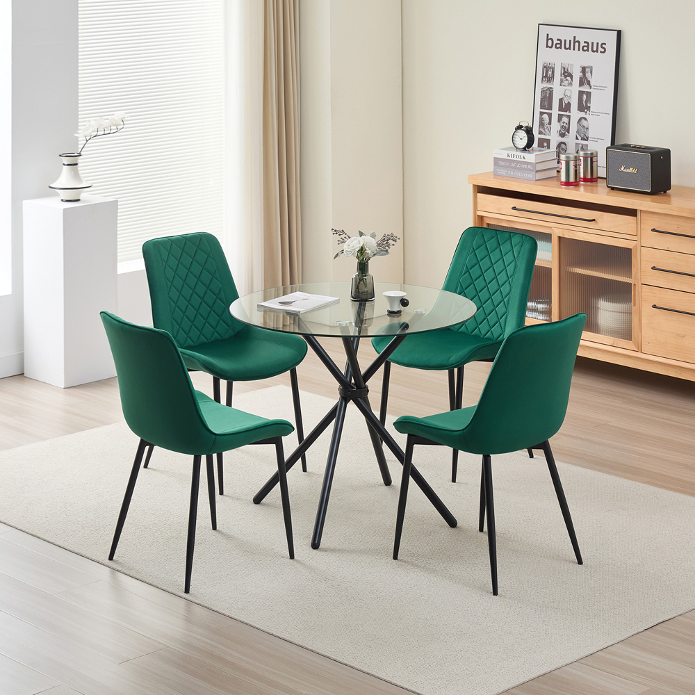 Indoor Living New York Amelia 4 Seater Round Dining Set Green Image 9