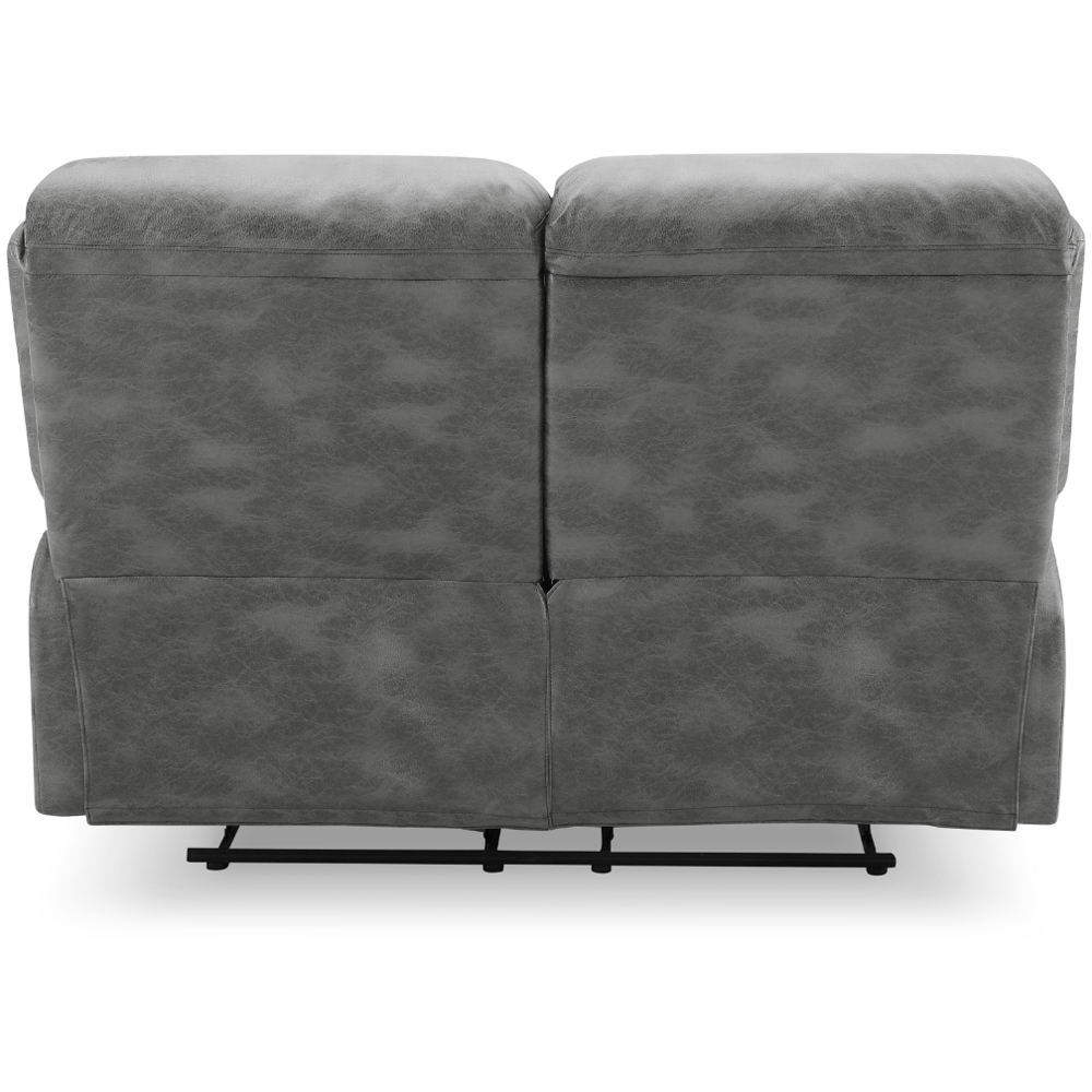Home Detail Enoch 2 Seater Grey Faux Leather Manual Recliner Sofa | Wilko