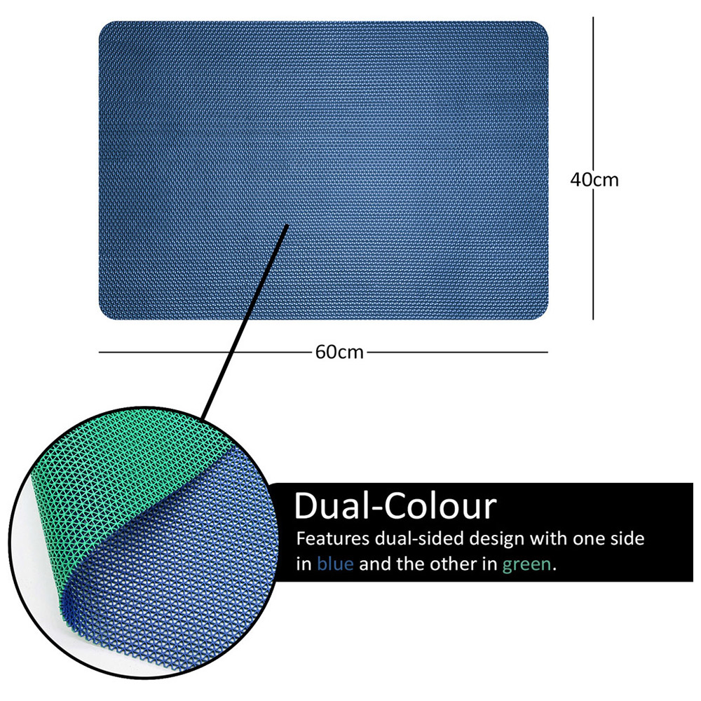 Nicoman Reversible Blue and Green Shower Mat 60 x 40cm Image 4