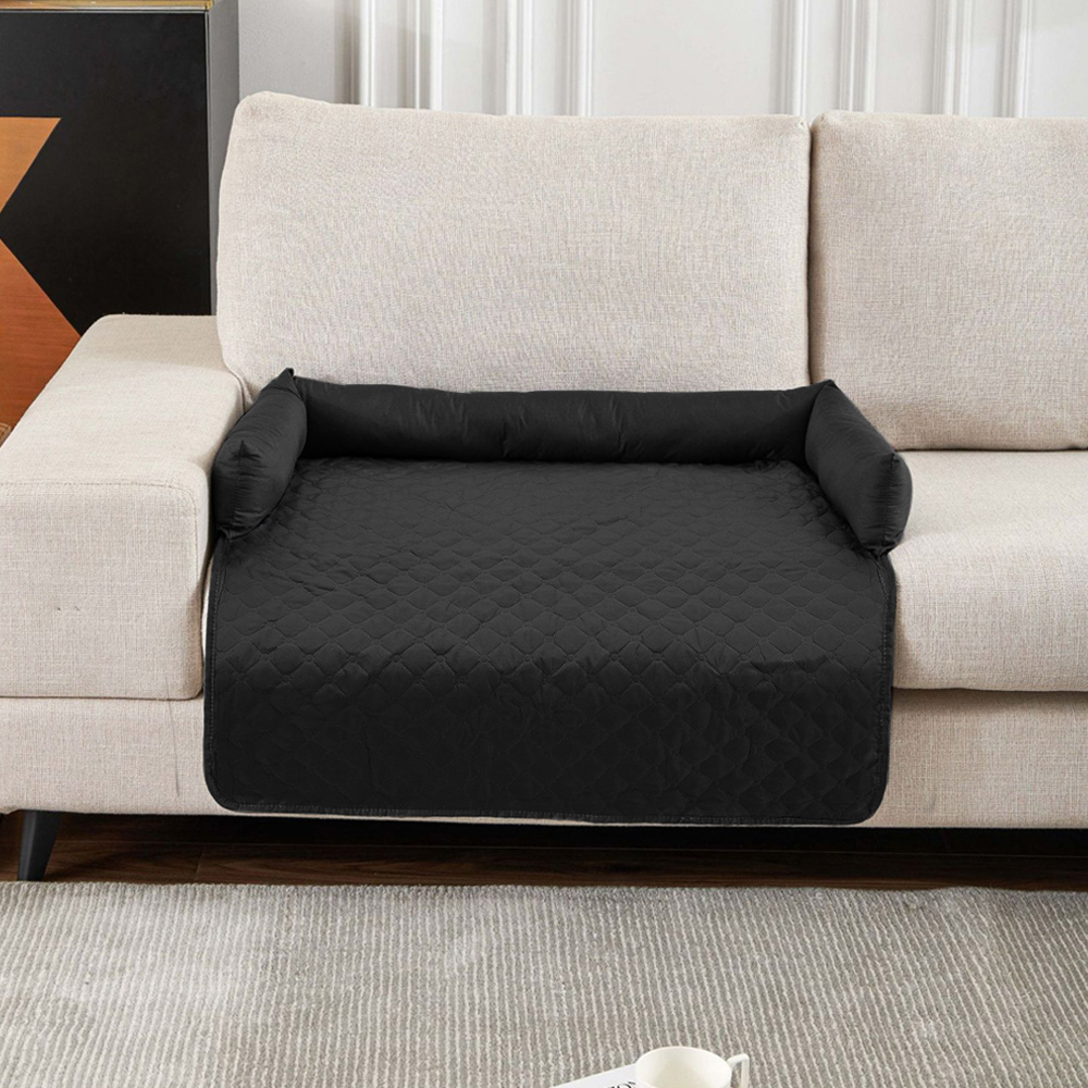 H&O Direct Black Waterproof Bolster Pet Mat 75 x 75cm Image 2