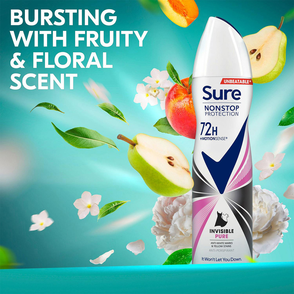 Sure Women Invisible Pure 72H Nonstop Protection Anti-Perspirant Deodorant 150ml 18 Pack Image 8