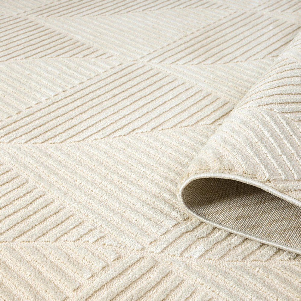 Desire Rugs Vellure Cream Metallic Sheen Pyramid Design Rug 120 x 170cm Image 4