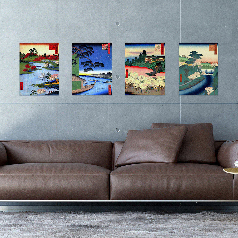 Wee Blue Coo Utagawa Hiroshige Japanese Woodblock Ukiyo-e Wall Art Print 30 x 41cm 4 Pack Image 2