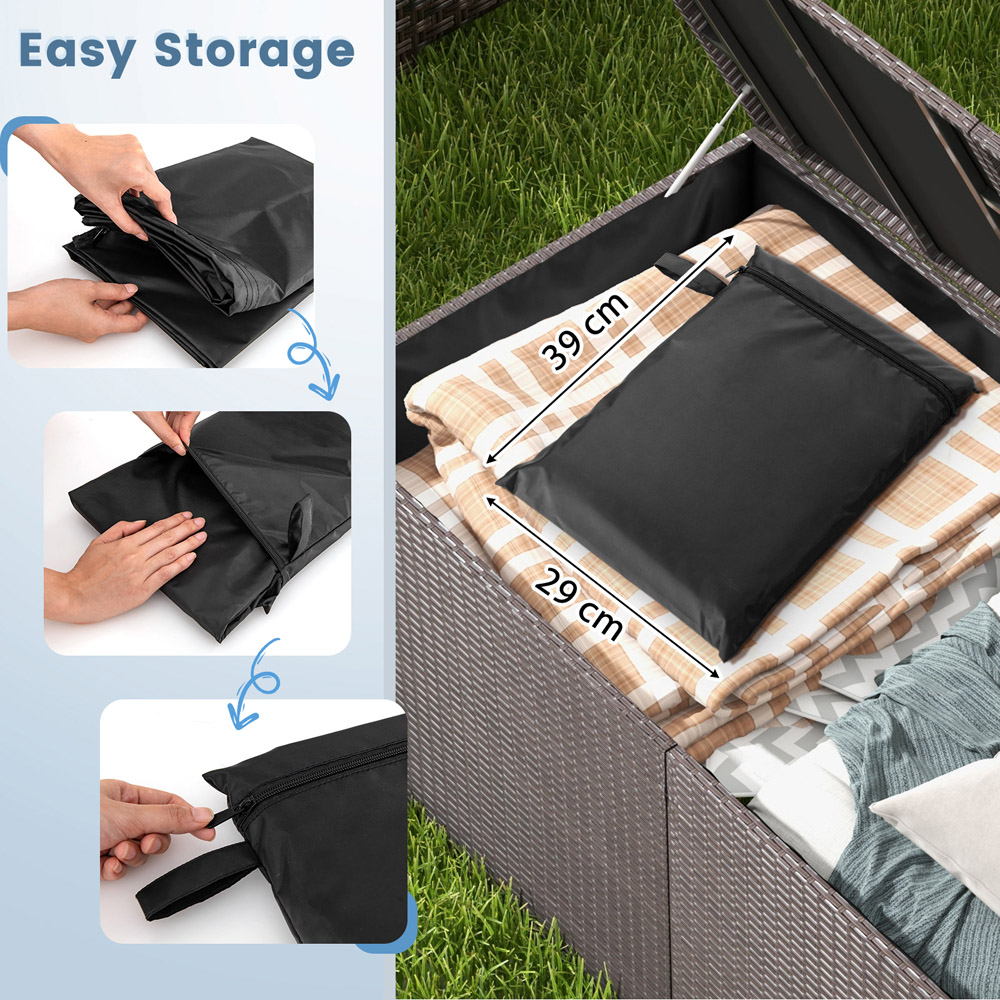 Costway Black Outdoor Patio Heater Cover with Zipper Image 8