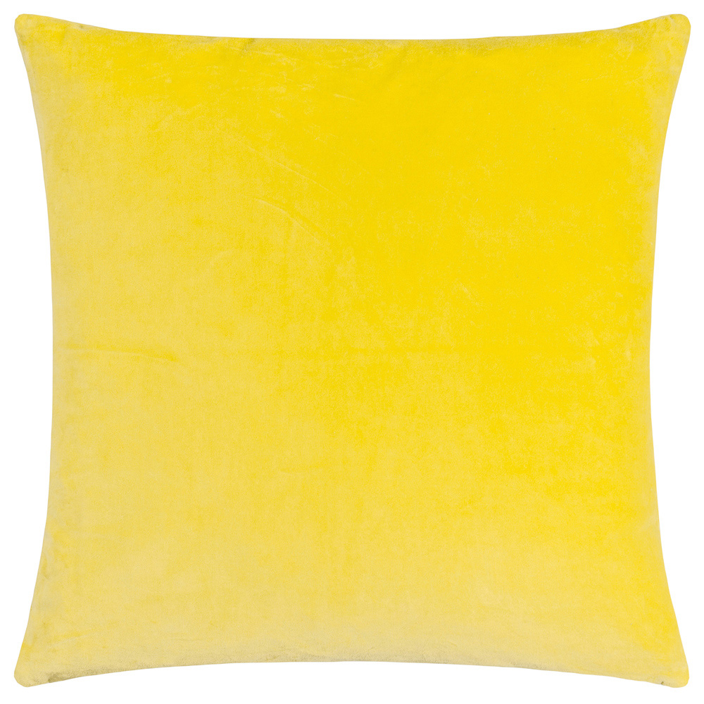 Paoletti Mentera Yellow Peach Crush Floral Velvet Cushion Image 3