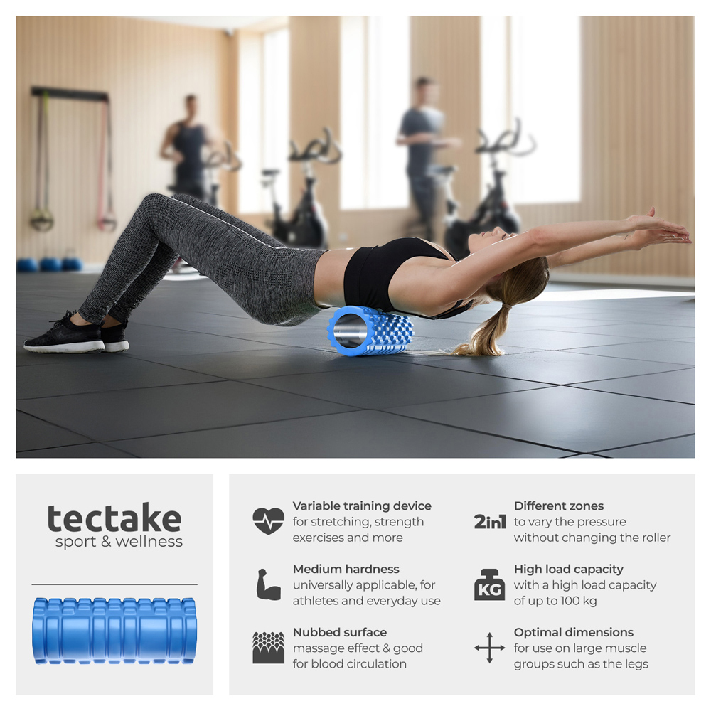 tectake Blue Textured Surface Foam Roller 2 Pack Image 6
