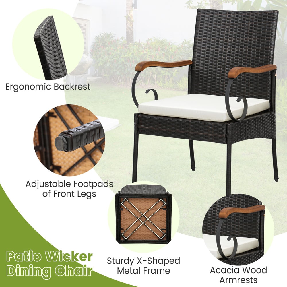 Costway Set of 2 Wicker Garden Chair Image 7