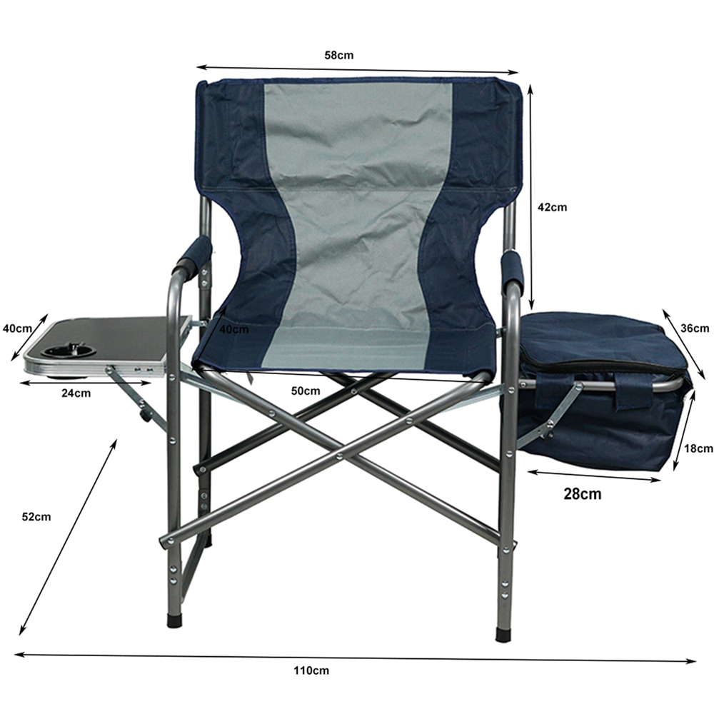 Gr8 Garden Folding Directors Camping Chair with Side Table and Cooler Bag Image 8