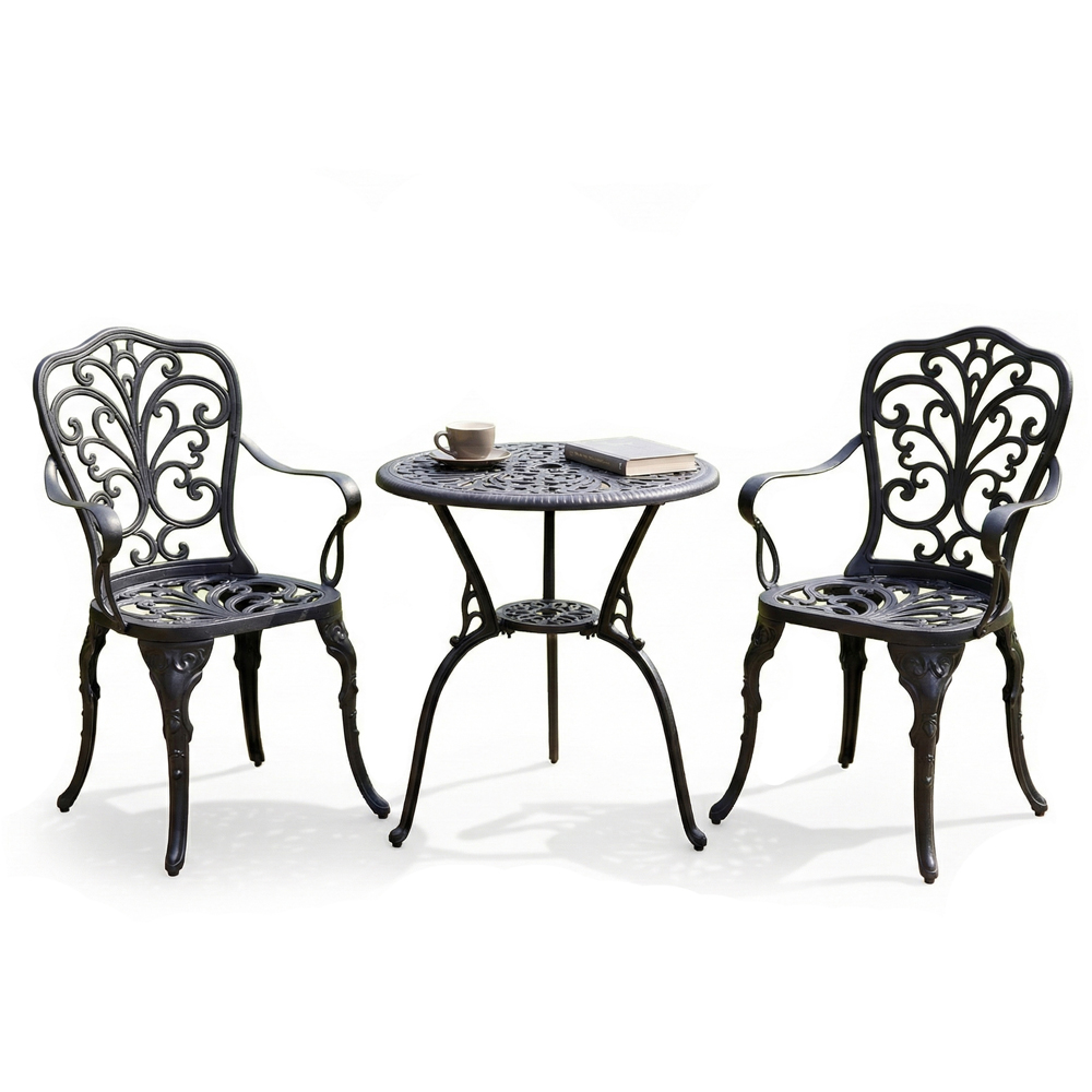 Centurion Supports Bangui 2 Seater Bistro Set Black Image 2