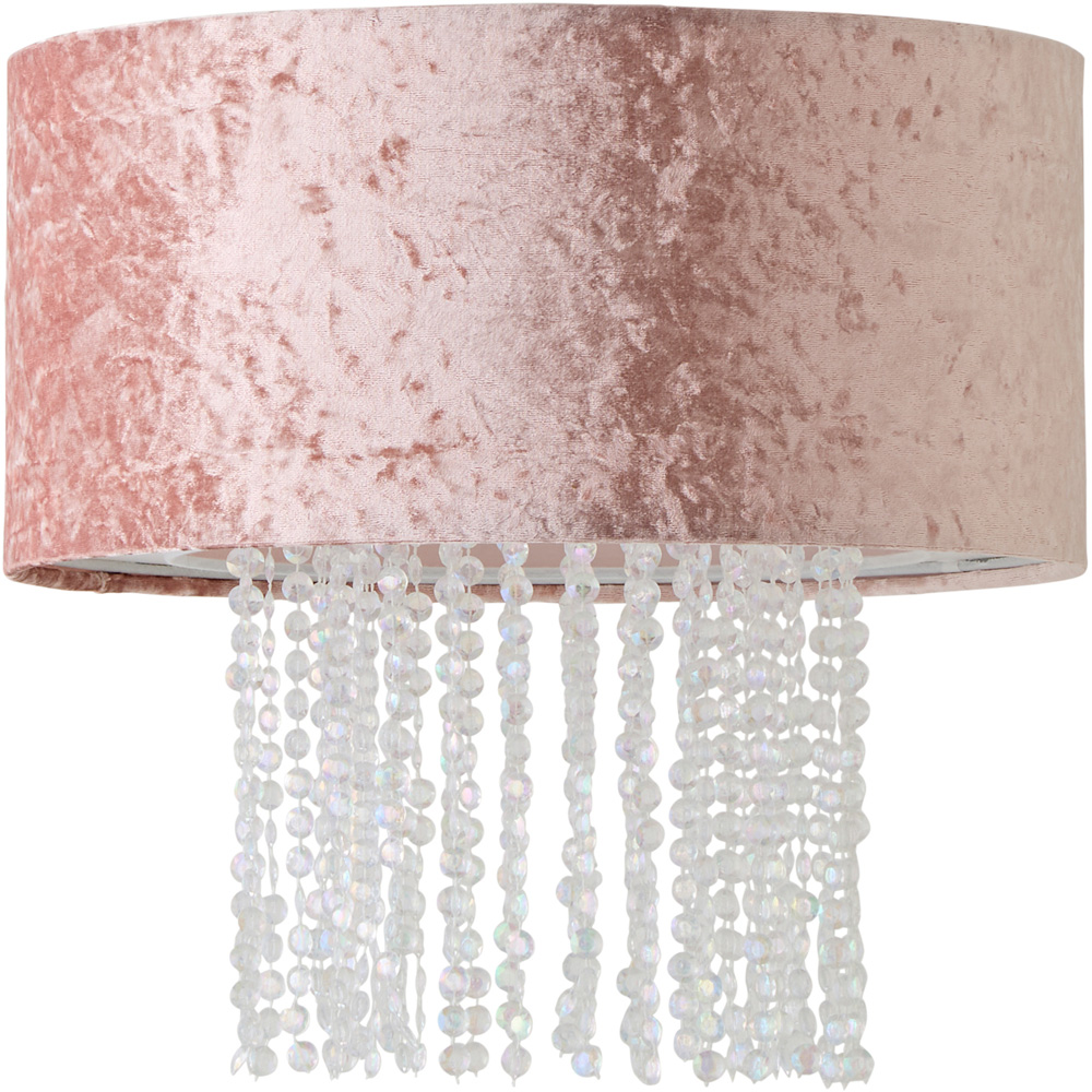 ValueLights Boland Dusky Pink Velvet Droplets Pendant Shade Image 1