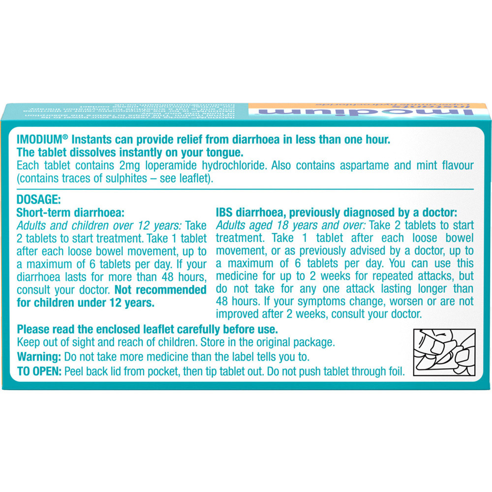 Pack of 6 Imodium Instant Tablets Image 2
