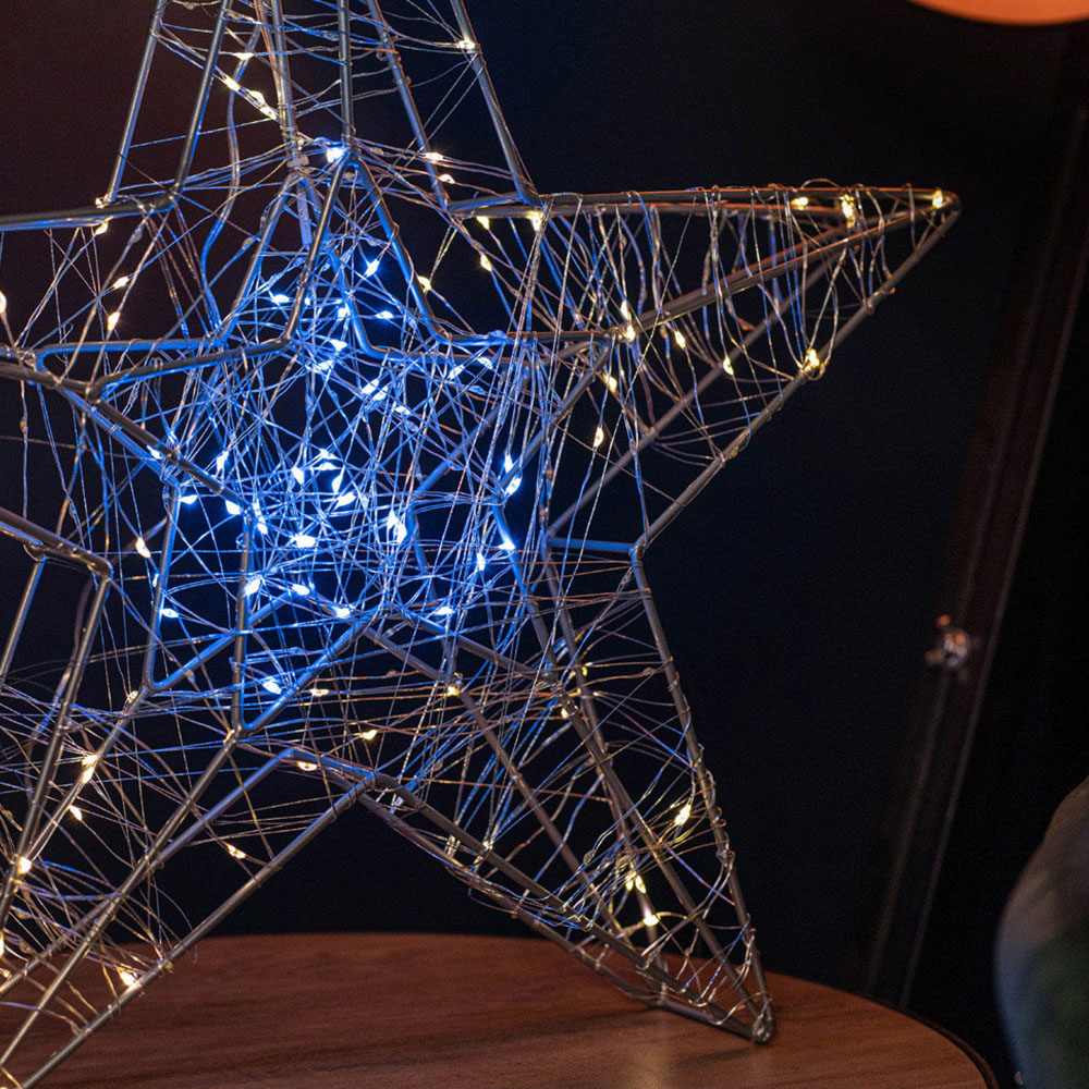 Samuel Alexander Double Star Silhouette LED Outdoor Christmas Decoration 55cm Image 4