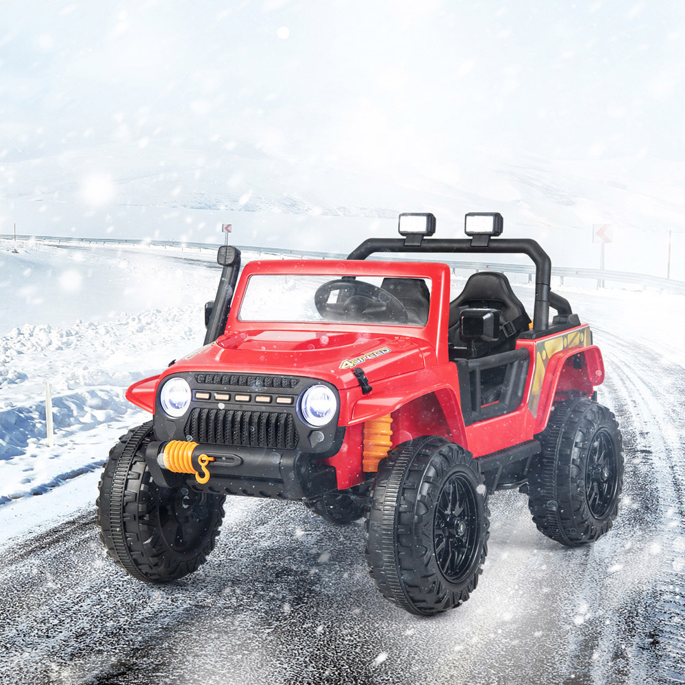 Costway Red Kids Electric Ride On Car with Music and LED Light Image 3