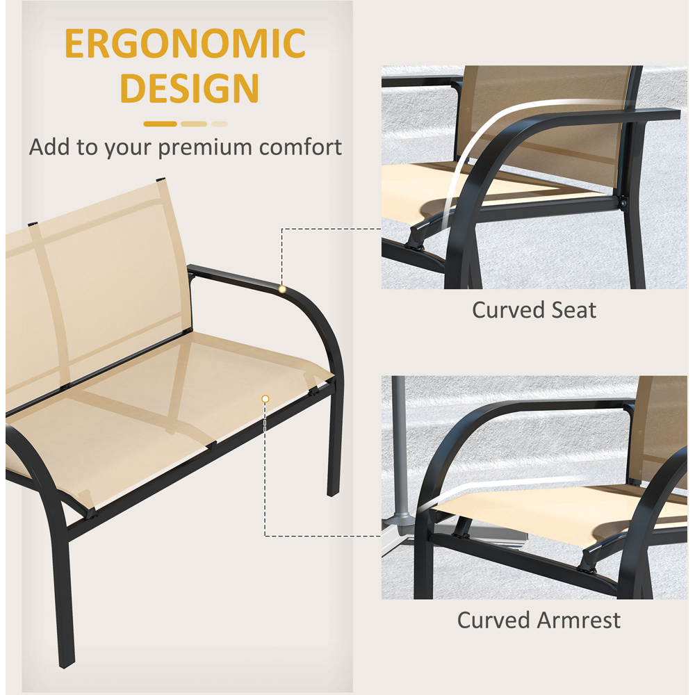Outsunny 4 Seater Beige Glass Top Outdoor Sofa Image 5