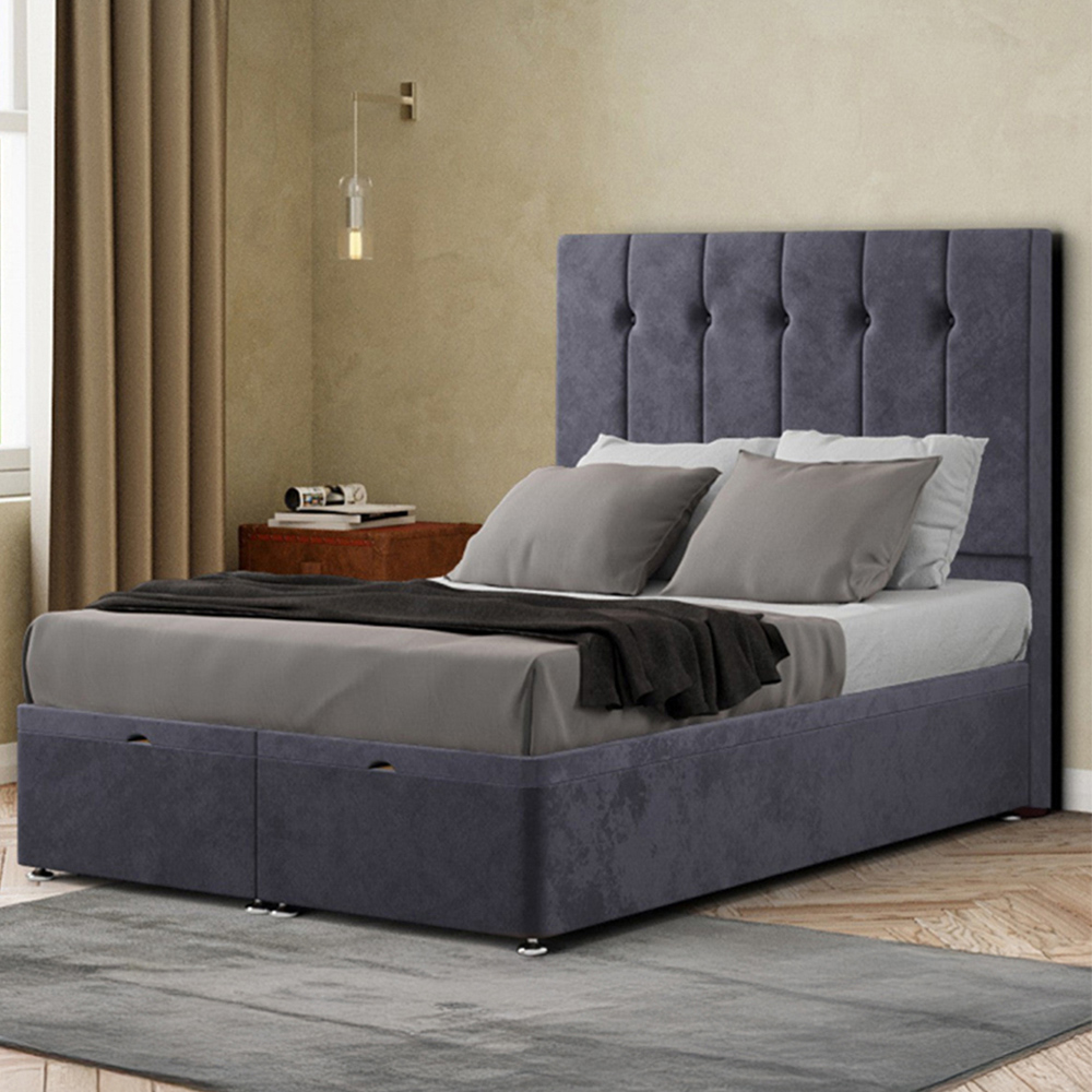 Portland Highland Double Steel Plush Ottoman Bed with Headboard Image 1