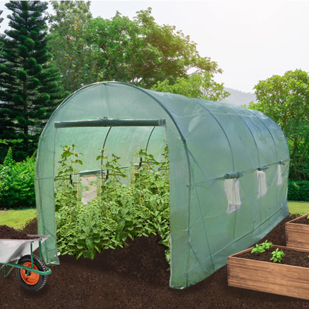 MonsterShop Green PE Cover Polytunnel 19.7 x 9.8ft Greenhouse Image 2