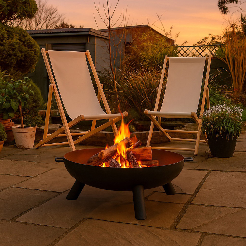 Hammer & Tongs Black Round Iron Fire Pit 68cm Image 2