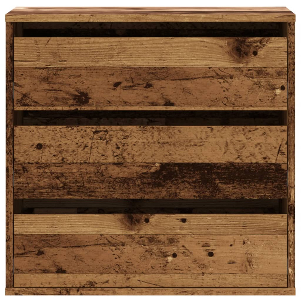 vidaXL 3 Drawer Old Wood Chest of Drawers Image 3