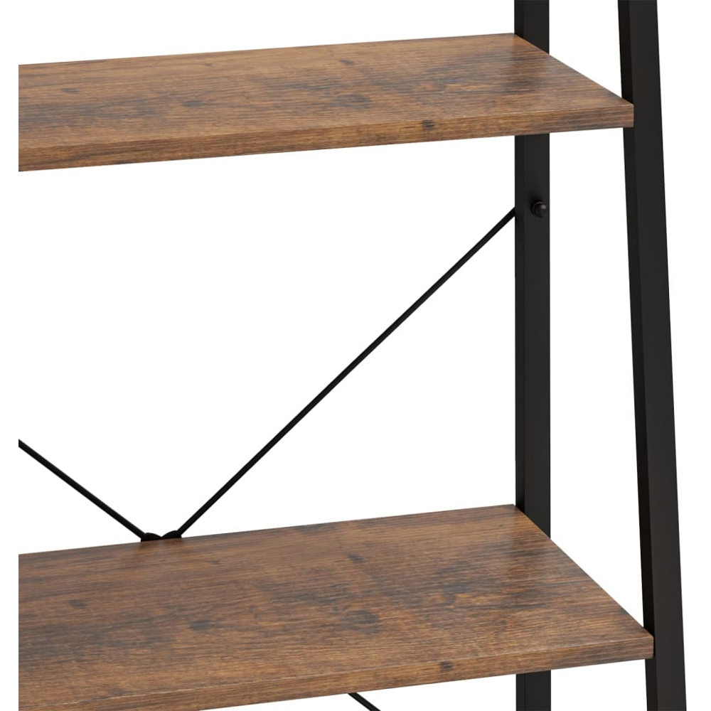 vidaXL 3-Tier Dark Brown and Black Standing Shelf Image 6