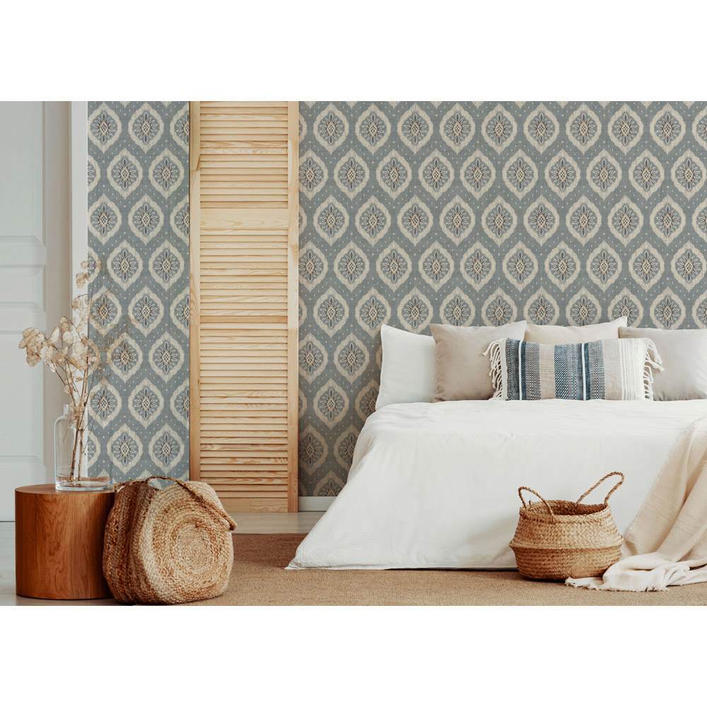 Esselle Home Odina Ikat Soft Blue Wallpaper Image 5