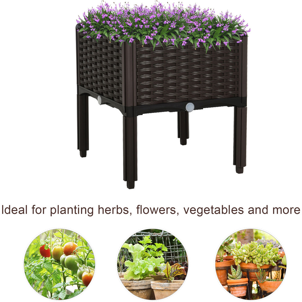 Outsunny Brown Raised Garden Bed Planter Image 5