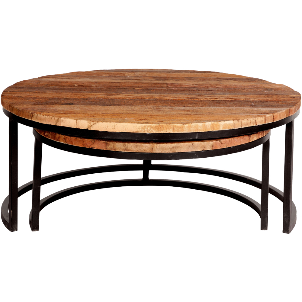 Brooklyn Wooden Round Nest of Tables Set of 2 Image 3