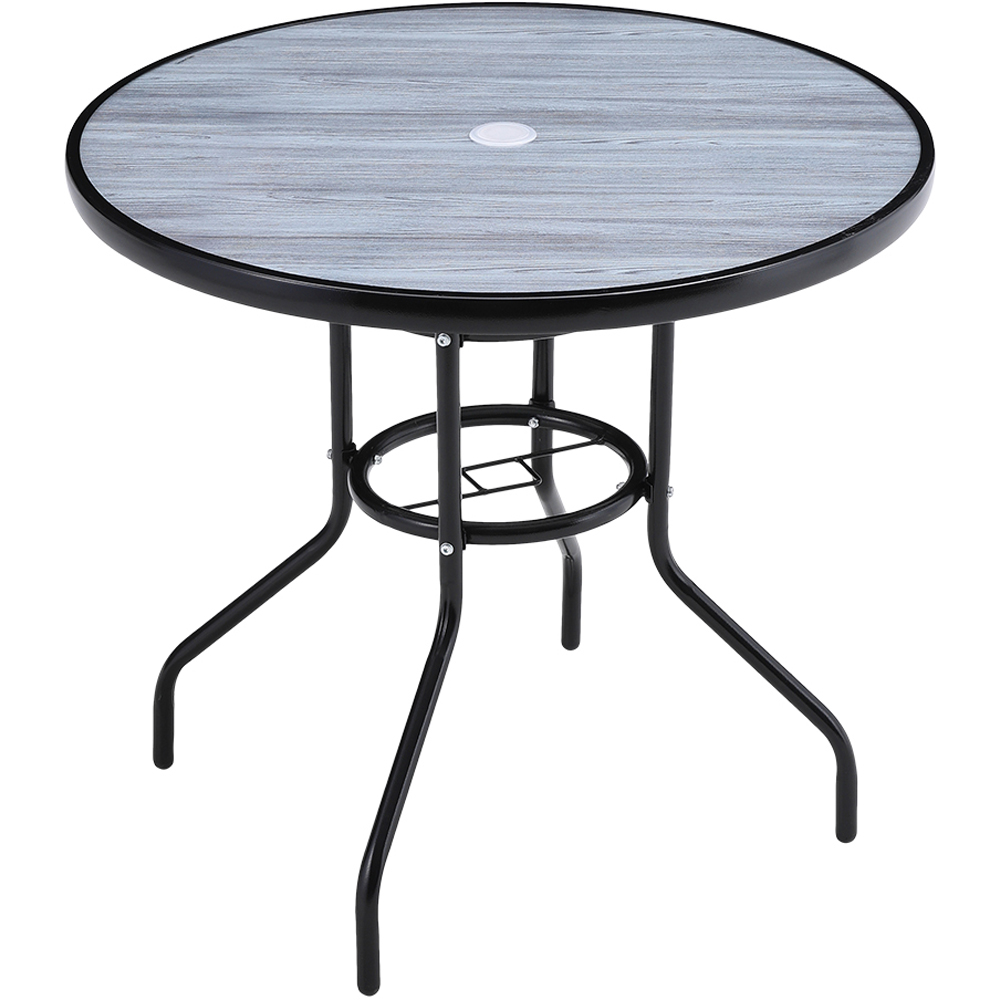 Living and Home Wicker 4 Seater Wood Grain Round Patio Set Image 3