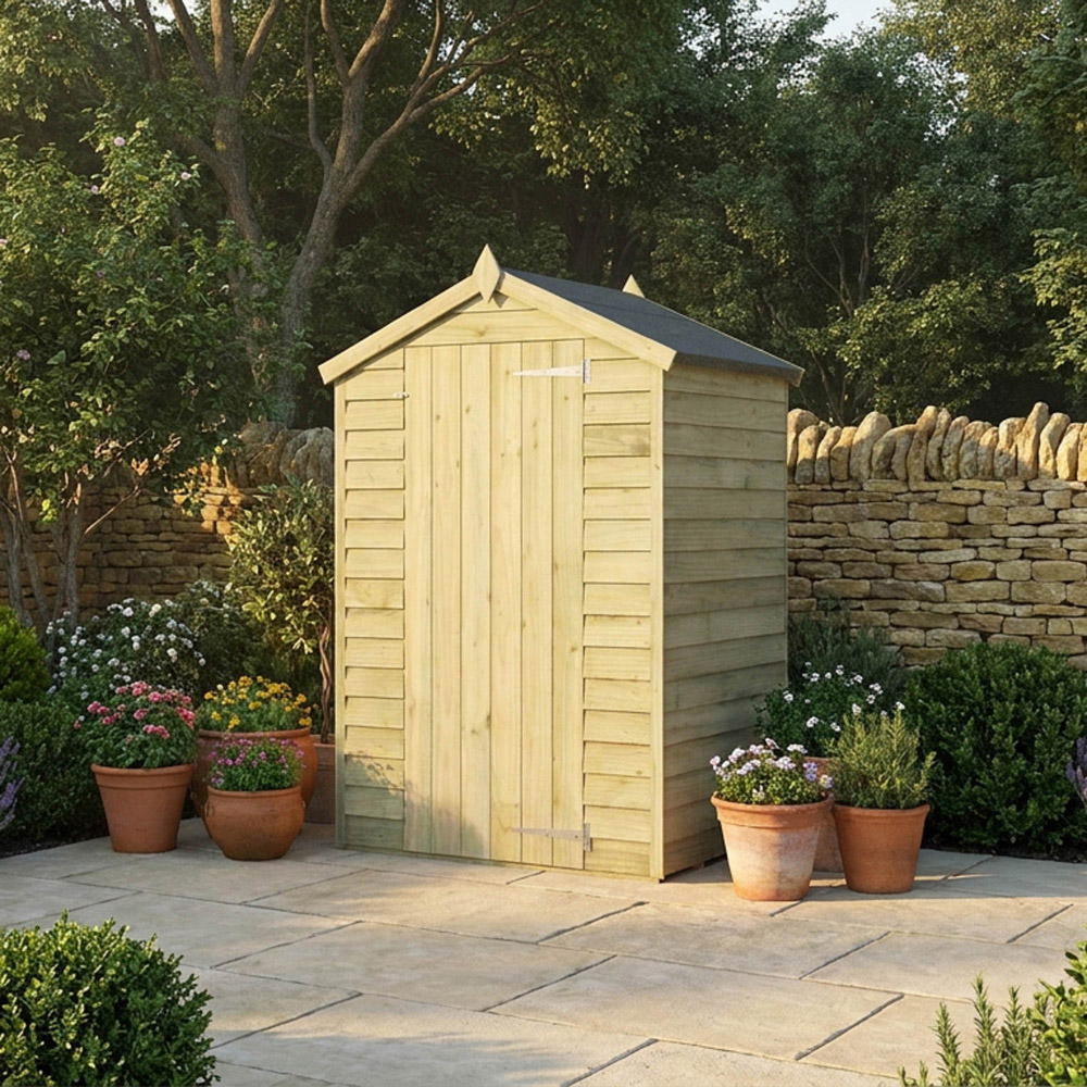 Mercia 3 x 4ft Overlap Apex Garden Shed Image 2