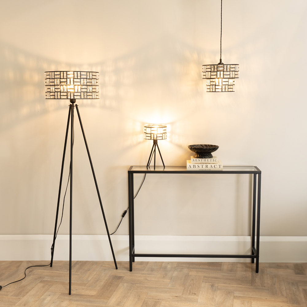 ValueLights Elise Acrylic Jewel Shade Black Tripod LED Floor Lamp Image 4