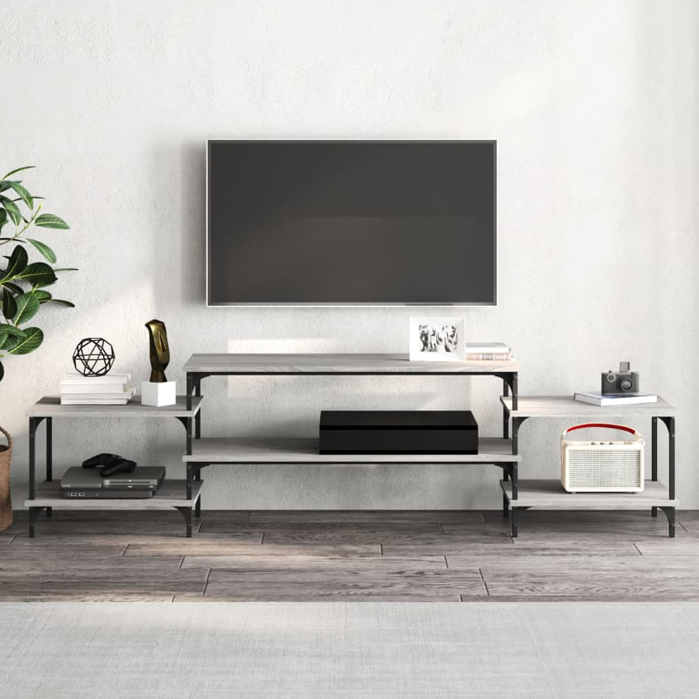 vidaXL 5 Shelf Grey Sonoma TV Cabinet Image 1