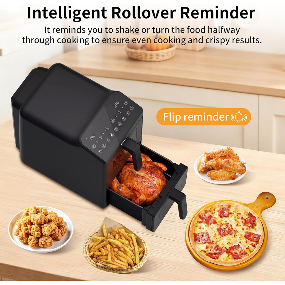 Alivio Black Dual Basket 10L Digital Air Fryer with Smart Touch 1700W Image 3