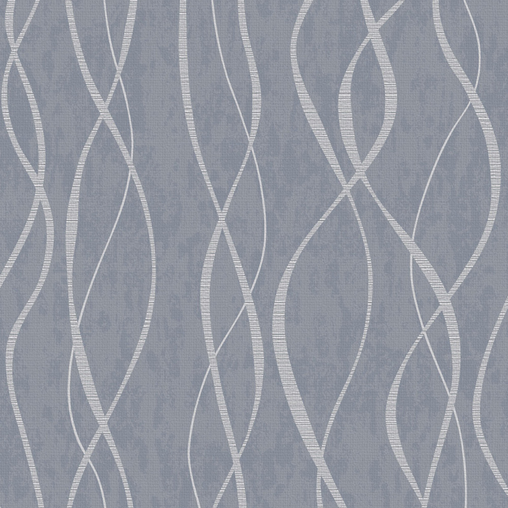 Galerie Special FX Metallic Ribbon Blue Grey Wallpaper Image 1
