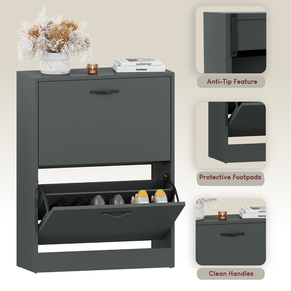VIDA DESIGNS 2 Drawer Green Shoe Cabinet Image 6