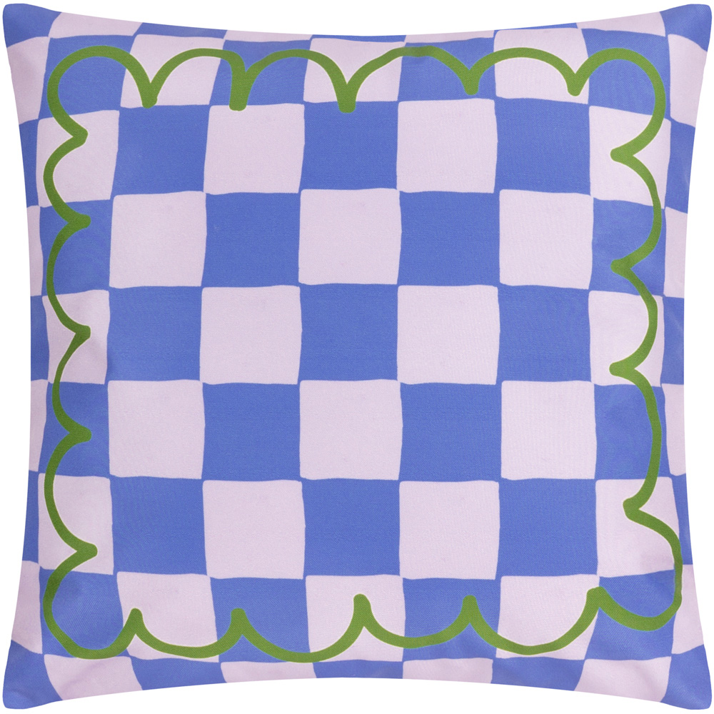 furn. Lemons Striped Blue Outdoor Reversible Cushion Image 3