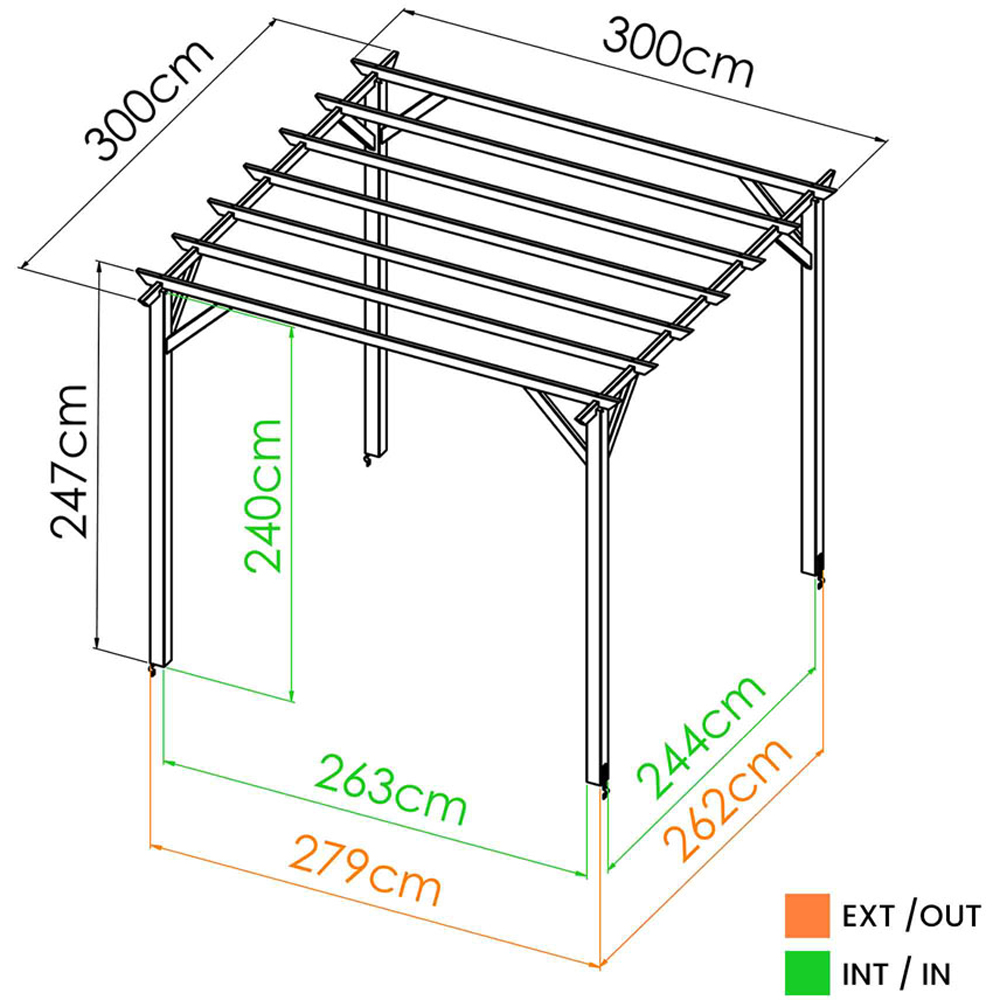 Cerland Ancolie 3 x 3m Wooden Pergola Image 5