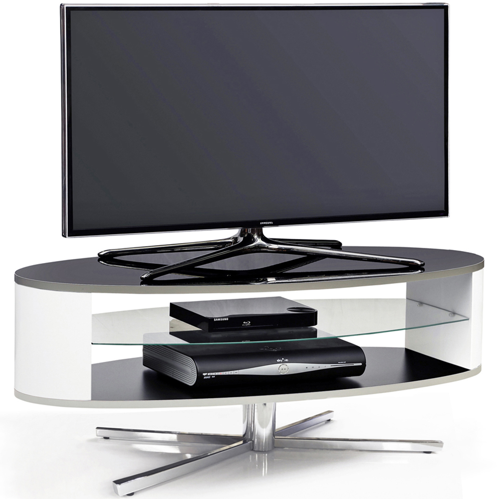 MDA Designs Orbit 2 Shelf Black and White TV Cabinet Image 5