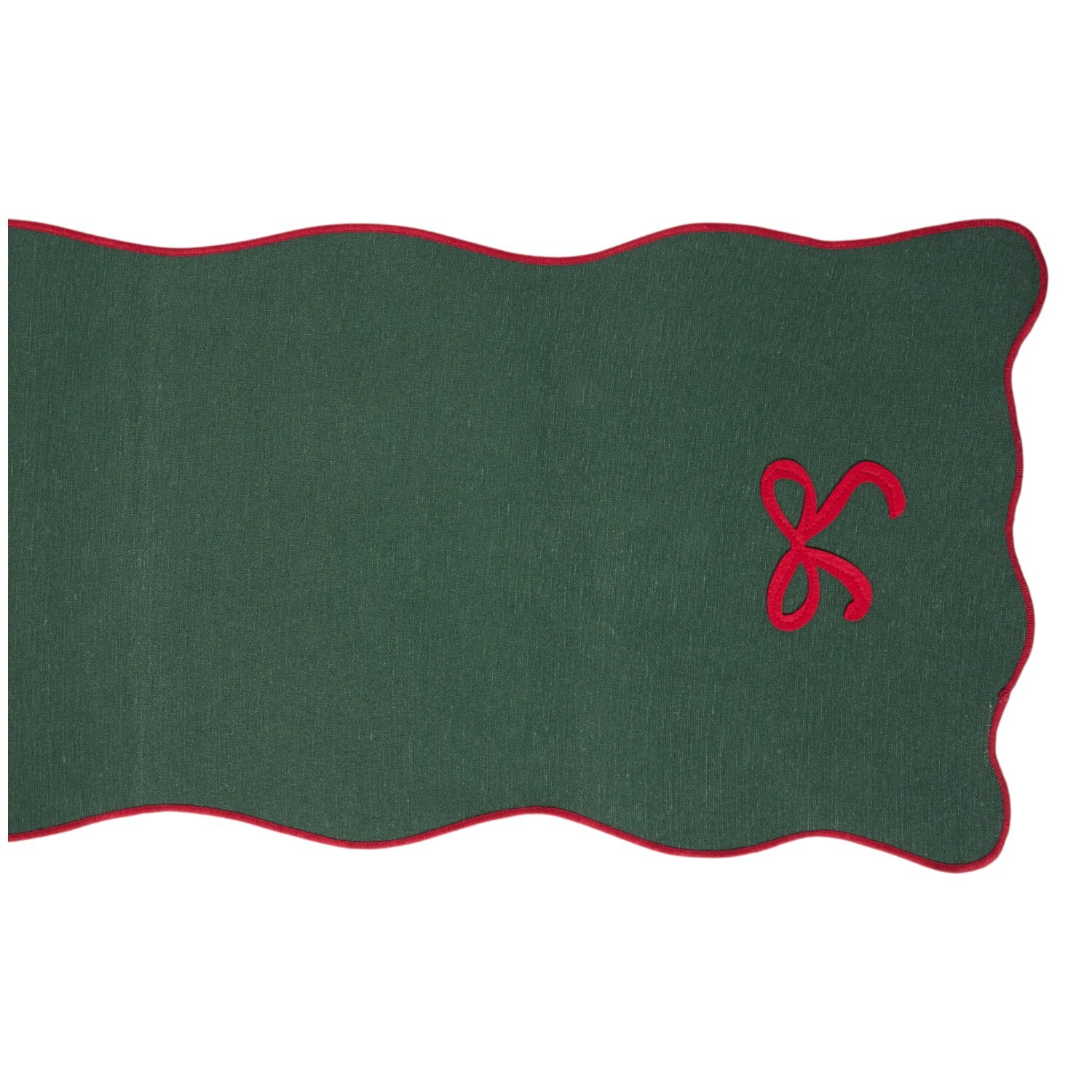 Bow Scallop Edge Table Runner Green Image 1